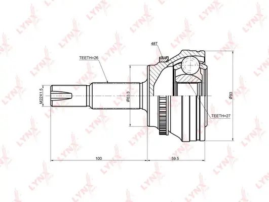 Jeu de joints, arbre de transmission LYNXAUTO CO-3691A