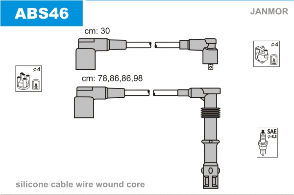 Kit de câbles d'allumage JANMOR ABS46