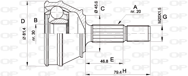 Jeu de joints, arbre de transmission OPEN PARTS CVJ5030.10