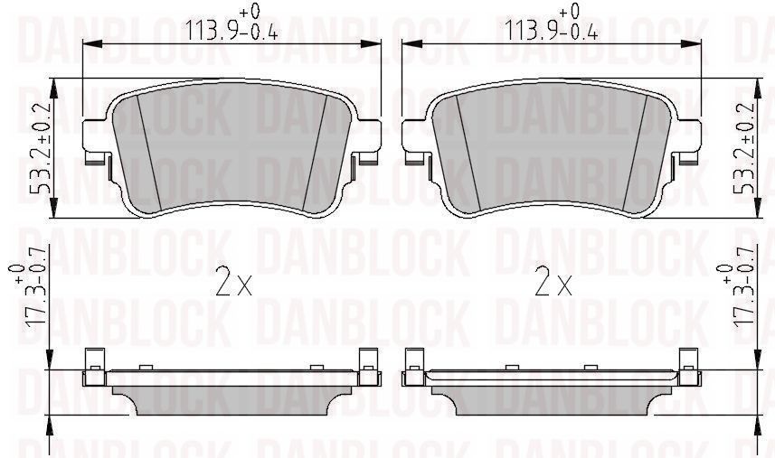 Kit de plaquettes de frein, frein à disque DANBLOCK DB 511370