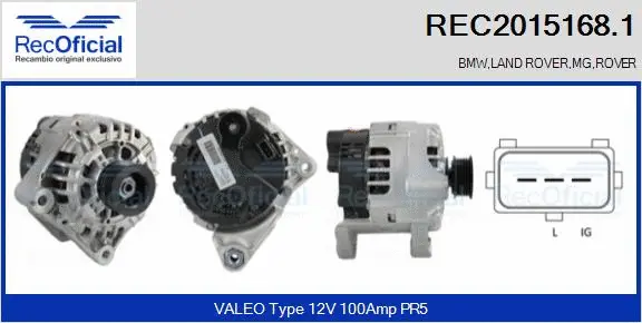 Alternateur RECOFICIAL REC2015168.1