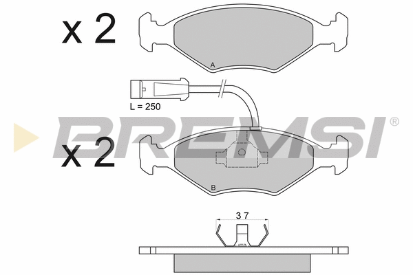 Kit de plaquettes de frein, frein à disque BREMSI BP2589