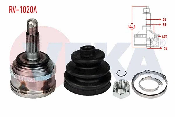 Jeu de joints, arbre de transmission VEKA RV-1020A