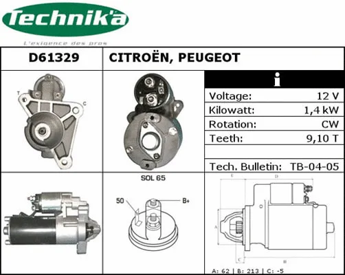 Démarreur Technika D61329