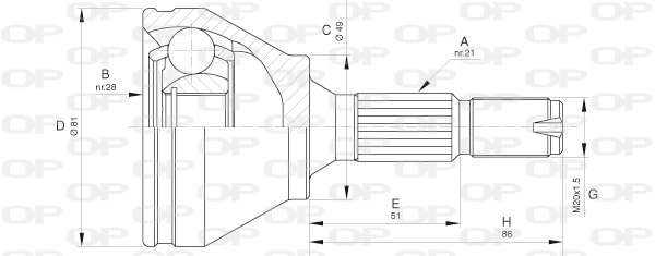 Jeu de joints, arbre de transmission OPEN PARTS CVJ5632.10