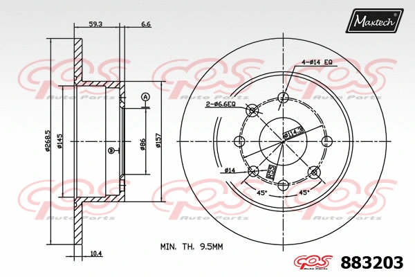 Disque de frein MAXTECH 883203