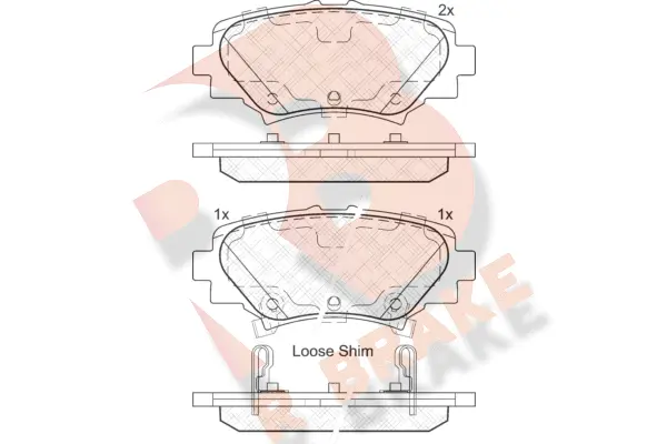 Kit de plaquettes de frein, frein à disque R BRAKE RB2169