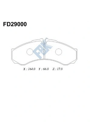 Kit de plaquettes de frein, frein à disque FBK FD29000