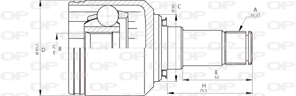 Jeu de joints, arbre de transmission OPEN PARTS CVJ5702.20