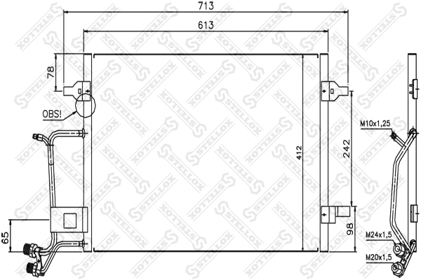 Condenseur, climatisation STELLOX 10-45024-SX