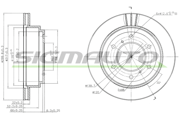 Disque de frein SIGMAUTO DBB385V