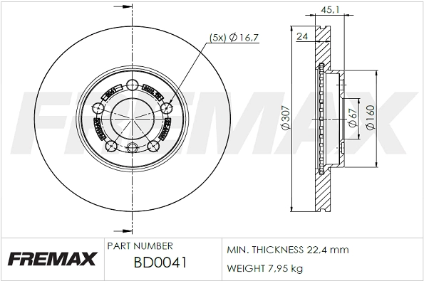 Disque de frein FREMAX BD-0041