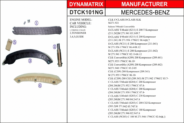 Kit de distribution par chaîne DYNAMATRIX DTCK101NG