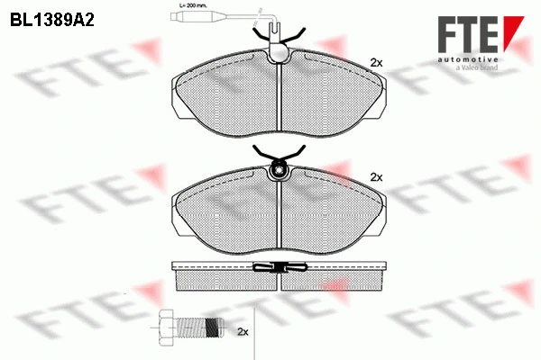 Kit de plaquettes de frein, frein à disque FTE 9010161