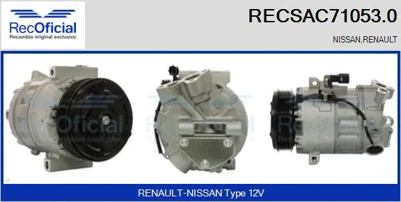 Compresseur, climatisation RECOFICIAL RECSAC71053.0