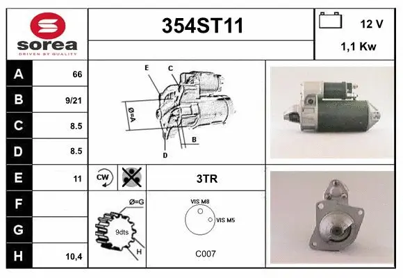 Démarreur STARTCAR 354ST11