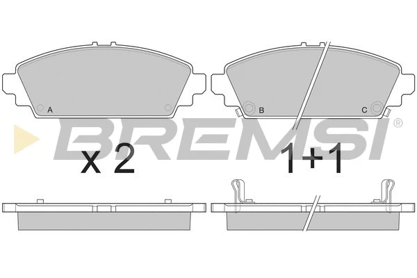 Kit de plaquettes de frein, frein à disque BREMSI BP2904