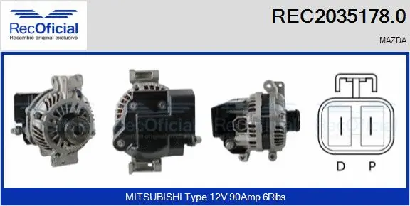 Alternateur RECOFICIAL REC2035178.0