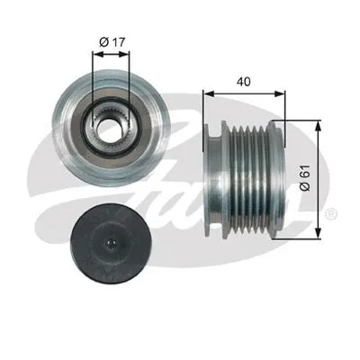 Poulie roue libre, alternateur GATES-AU OAP7013