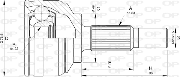 Jeu de joints, arbre de transmission OPEN PARTS CVJ5763.10