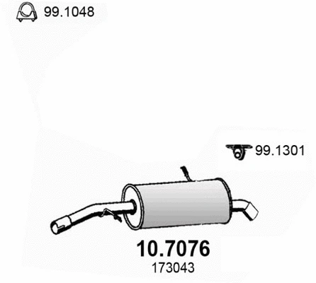 Silencieux arrière ASSO 10.7076
