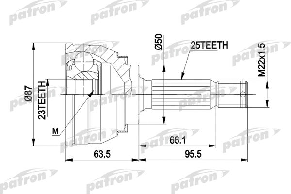 Jeu de joints, arbre de transmission PATRON PCV1048