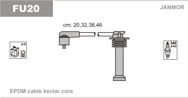 Kit de câbles d'allumage JANMOR FU20