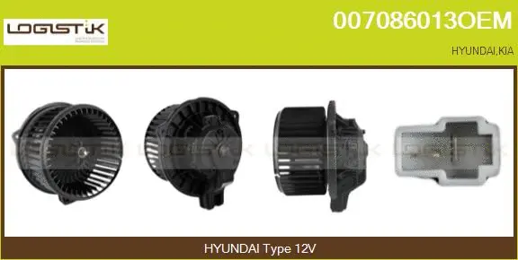 Pulseur d'air habitacle LGK 007086013OEM