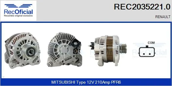 Alternateur RECOFICIAL REC2035221.0