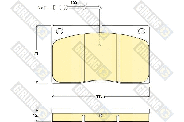 Kit de plaquettes de frein, frein à disque GIRLING 6104431
