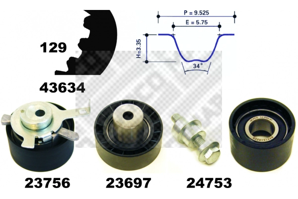 Kit de courroie crantée MAPCO 23608