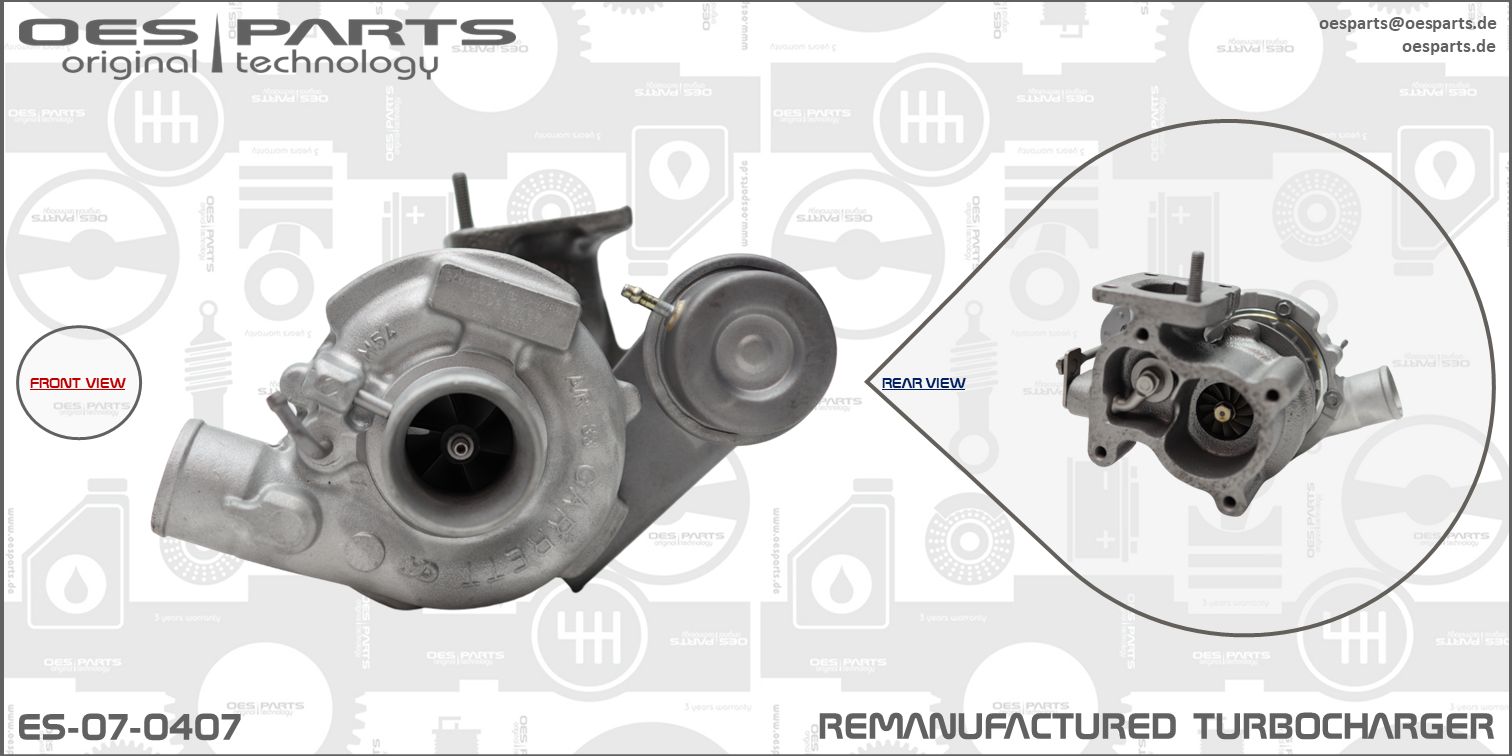 Turbocompresseur, suralimentation OES PARTS ES-07-0407