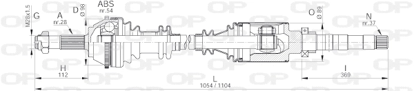 Arbre de transmission OPEN PARTS DRS6138.00