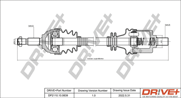 Arbre de transmission Dr!ve+ DP2110.10.0839