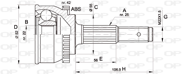Jeu de joints, arbre de transmission OPEN PARTS CVJ5288.10