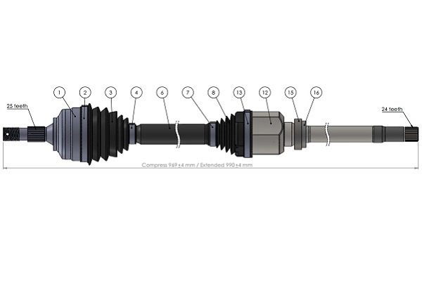 Arbre de transmission SERCORE 221856