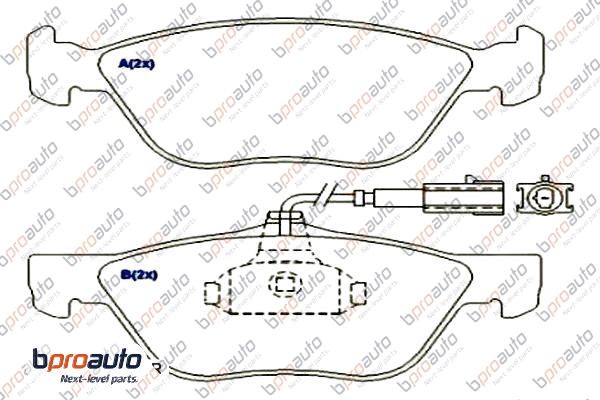 Kit de plaquettes de frein, frein à disque BPROAUTO 1BP30935AA