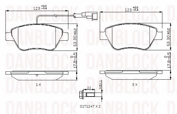 Kit de plaquettes de frein, frein à disque DANBLOCK DB 510409