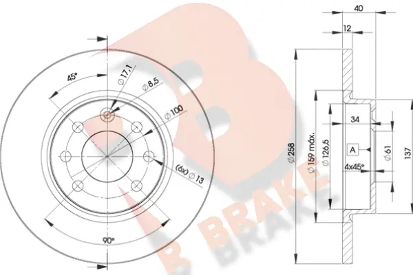 Disque de frein R BRAKE 78RBD22947