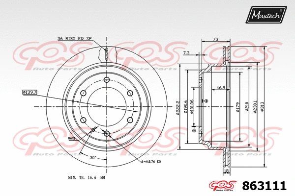 Disque de frein MAXTECH 863111