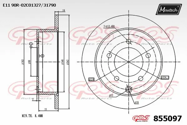 Disque de frein MAXTECH 855097