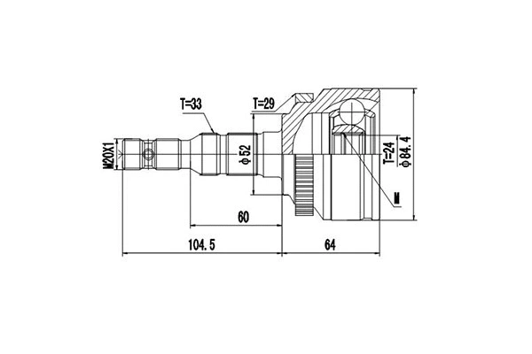 Jeu de joints, arbre de transmission DYNAMATRIX DCV844004