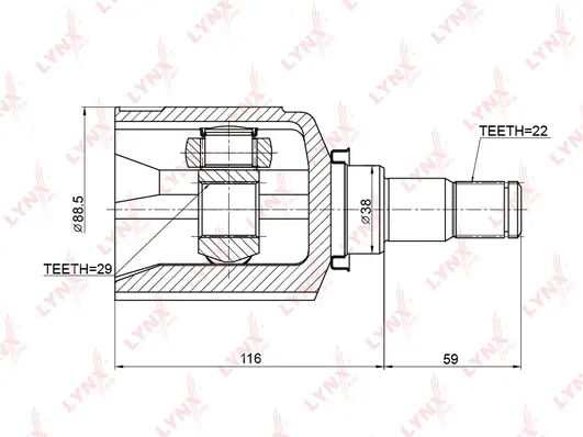 Jeu de joints, arbre de transmission LYNXAUTO CI-3703