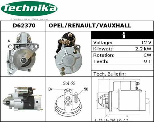 Démarreur Technika D62370
