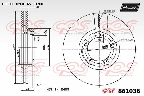 Disque de frein MAXTECH 861036