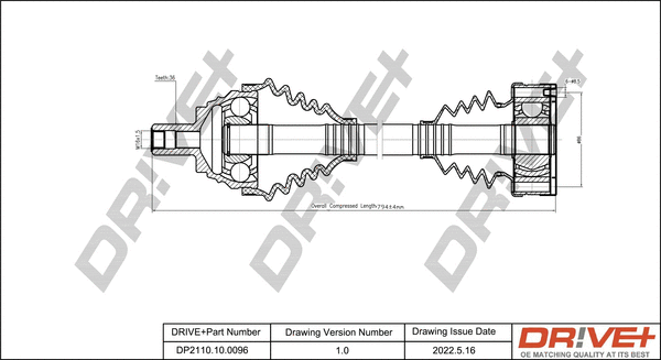 Arbre de transmission Dr!ve+ DP2110.10.0096