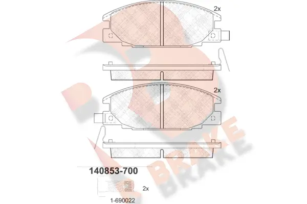 Kit de plaquettes de frein, frein à disque R BRAKE RB0853-700
