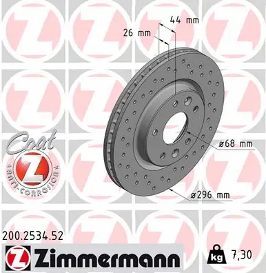 Disque de frein ZIMMERMANN 200.2534.52