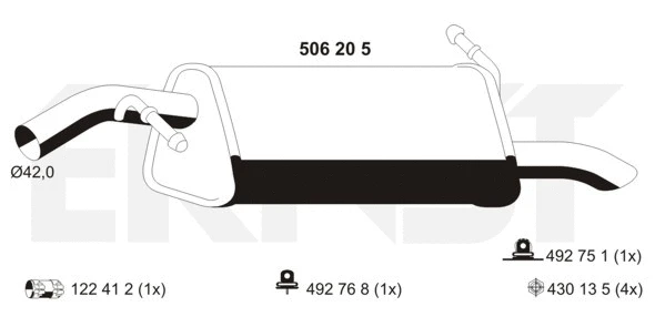 Silencieux arrière ERNST 506205