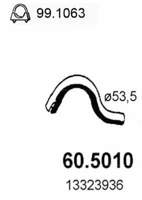 Tuyau d'échappement ASSO 60.5010